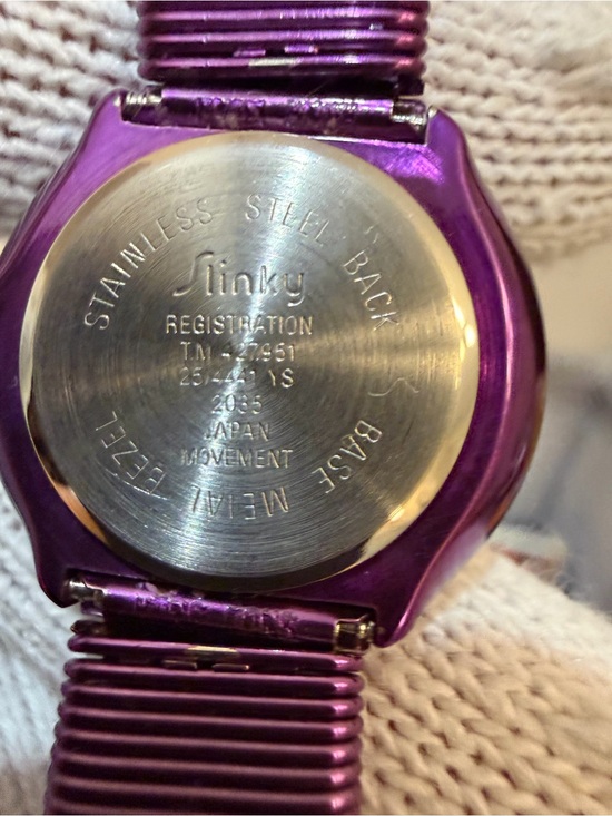 Vintage Armitron Slinky Watch Purple Metallic Accordion Stretch Band Retro 80s main image 6